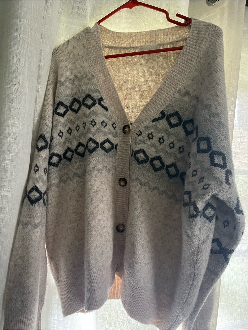 Altar'd State Knit Geometric Button Cardigan